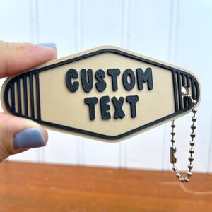 Retro Motel Keychain, Custom Keychain, Ballchain Keychain